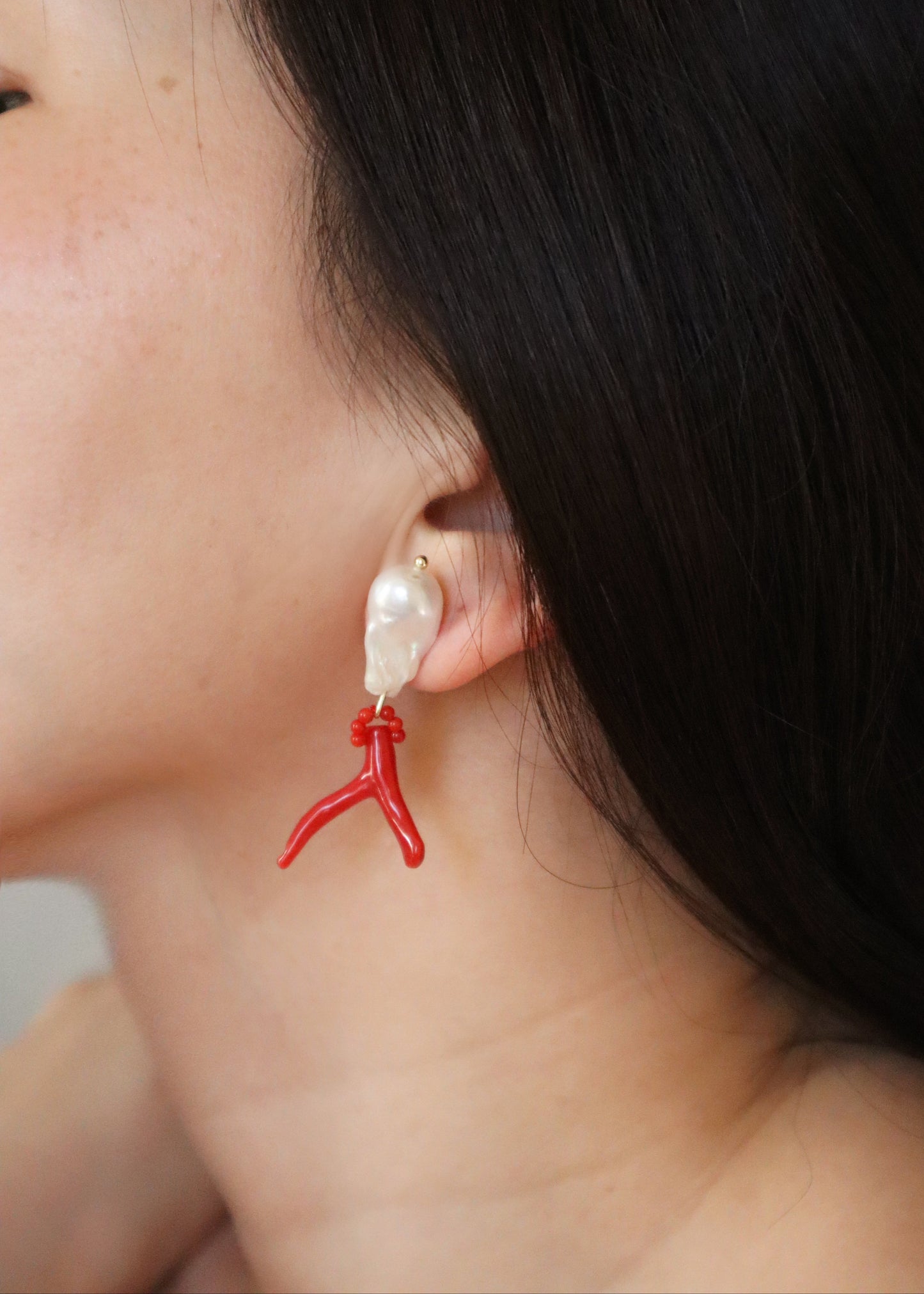 Coral earrings