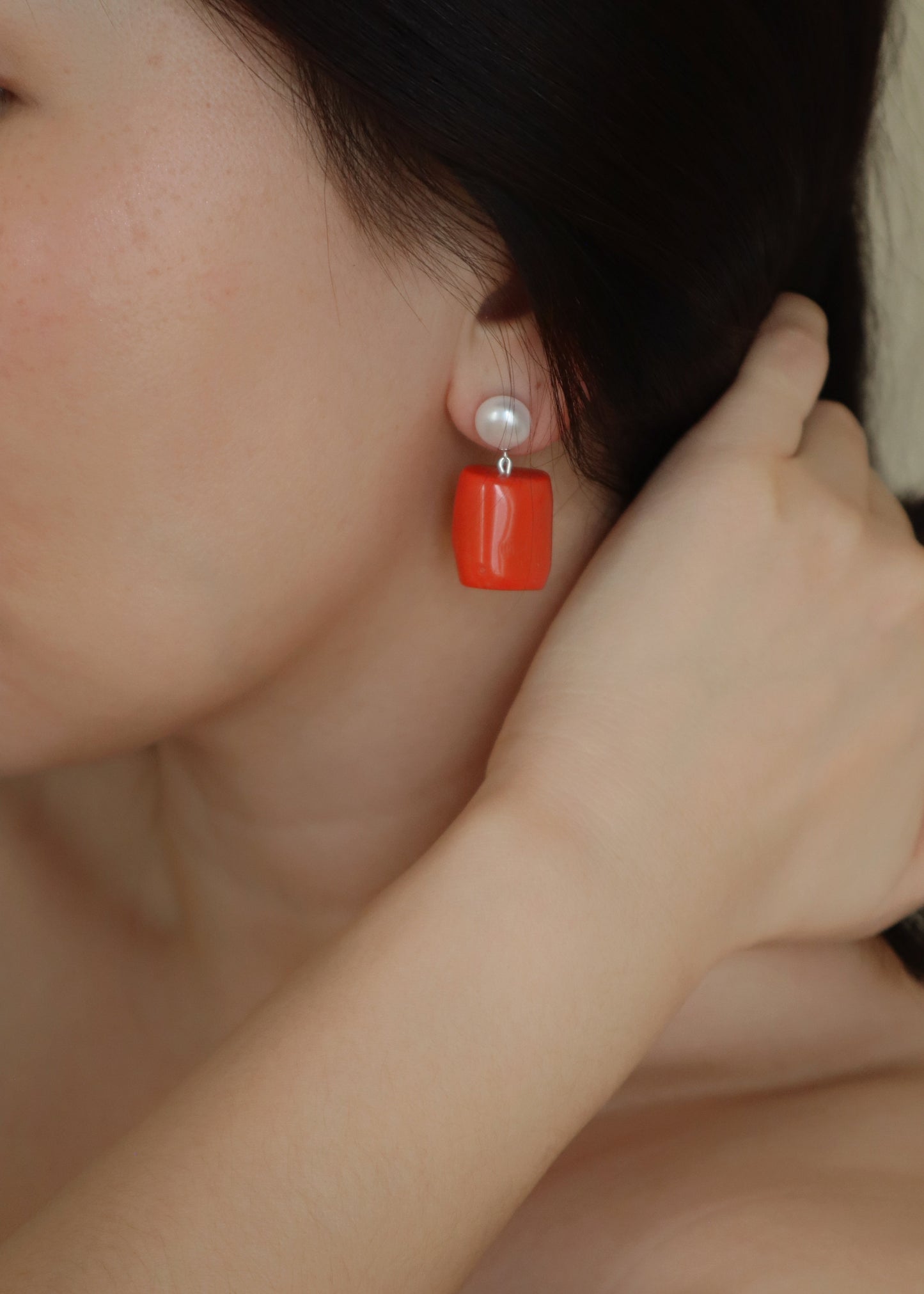 Coral earrings