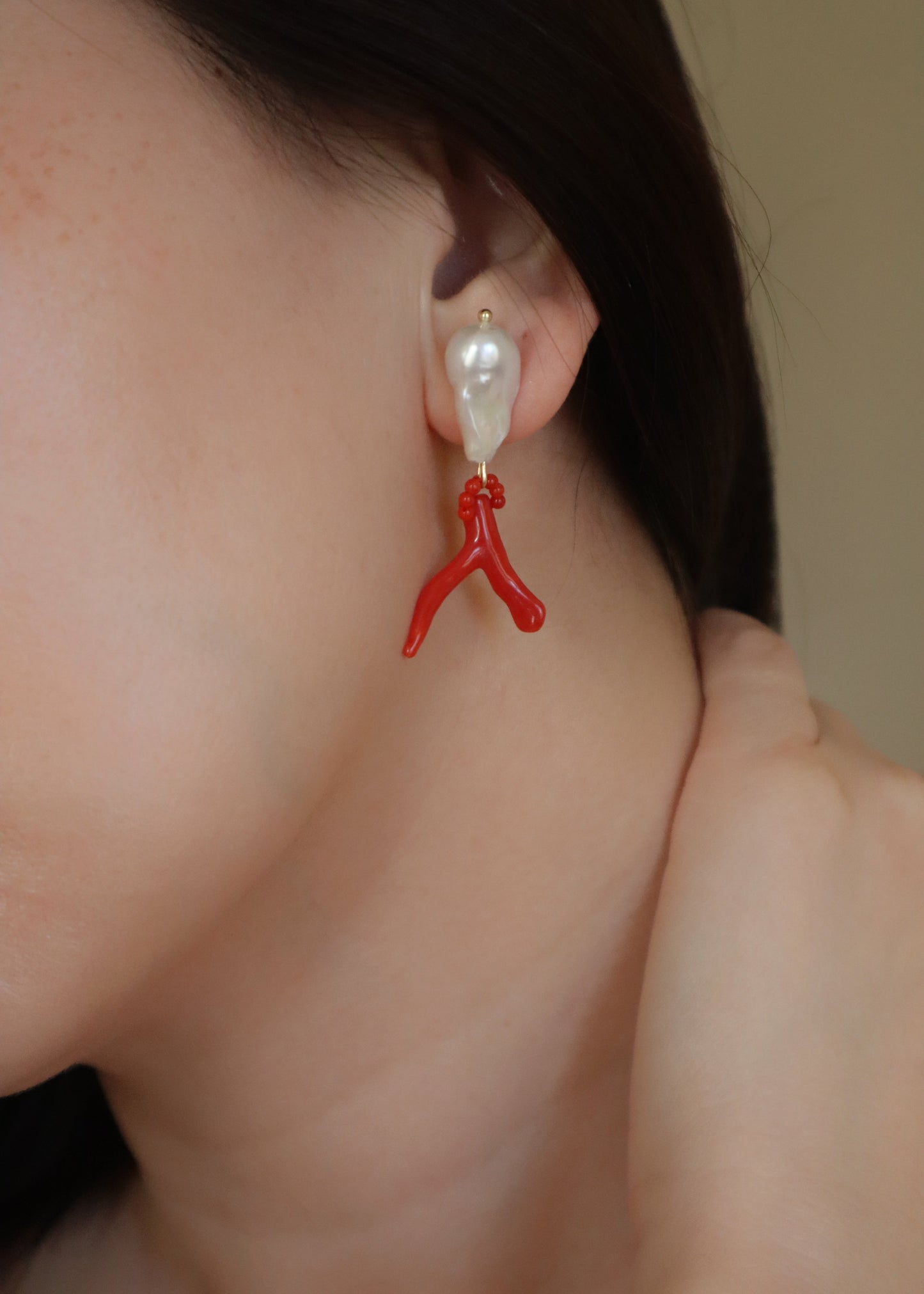 Coral earrings