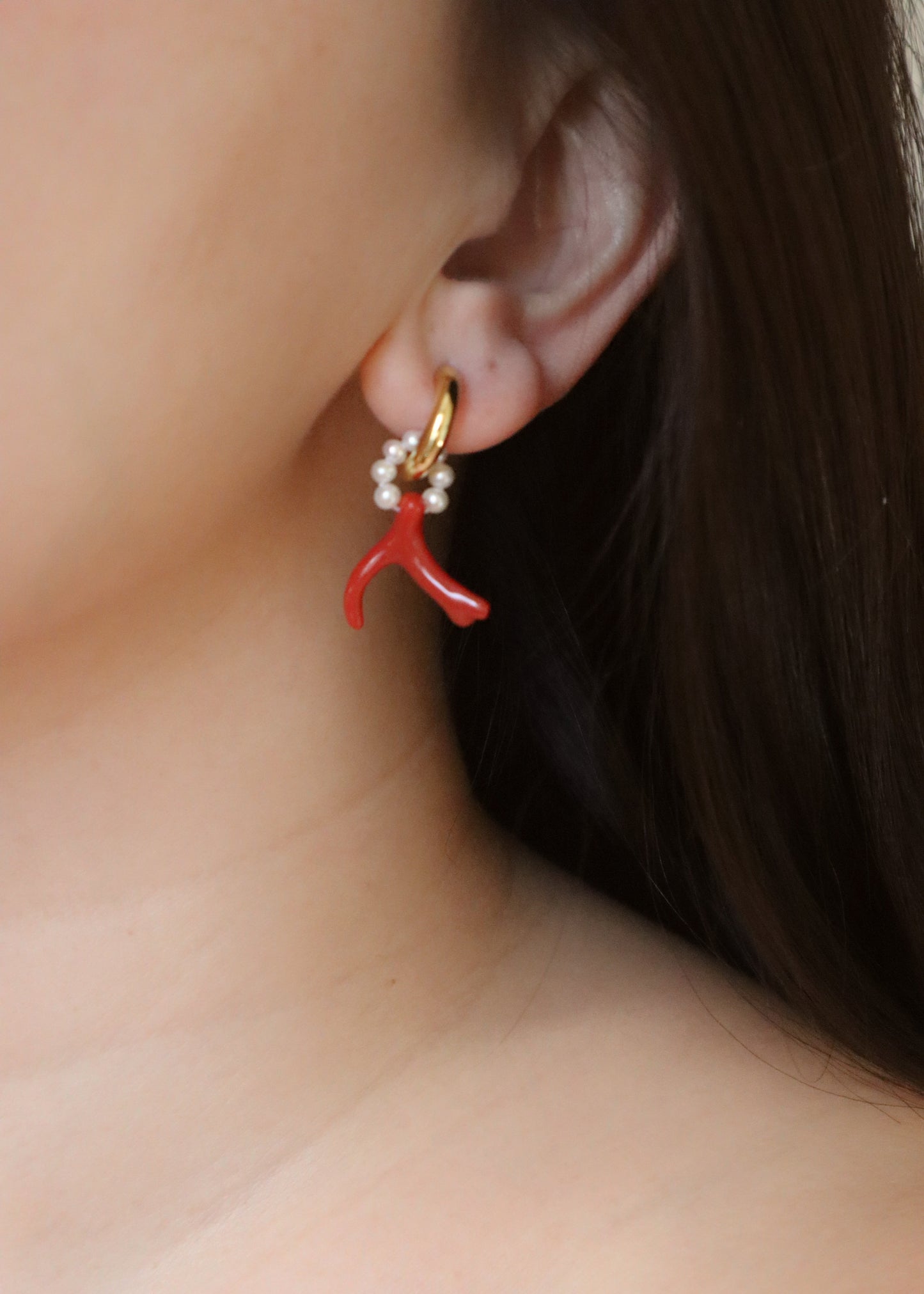 Coral earrings