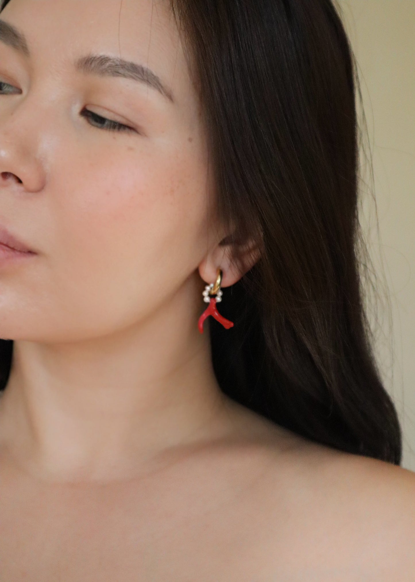 Coral earrings