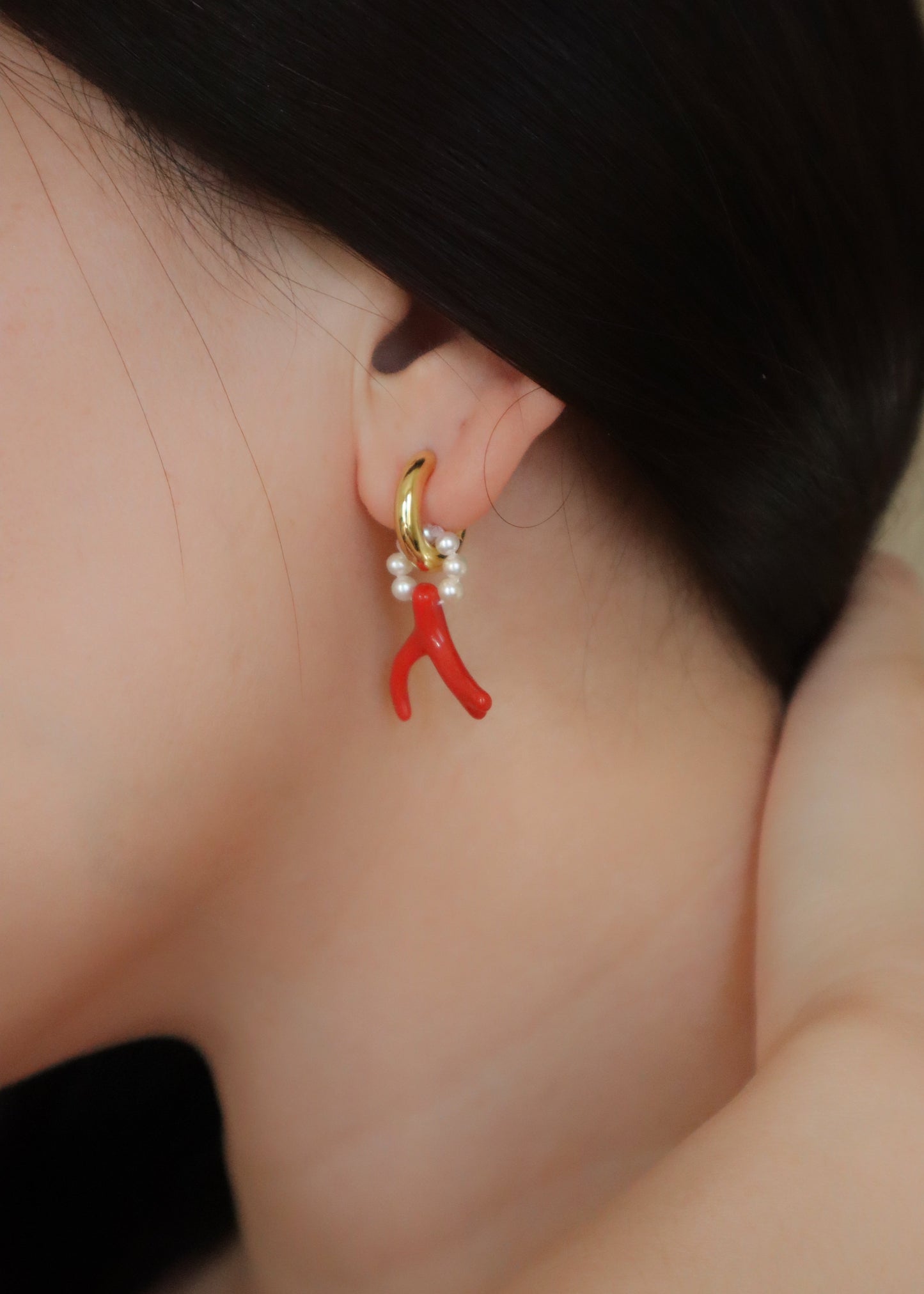 Coral earrings