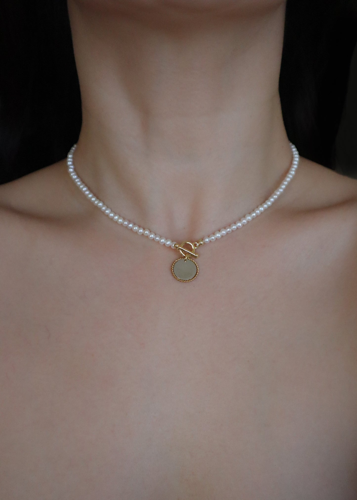 Engravable round pendant p.necklace