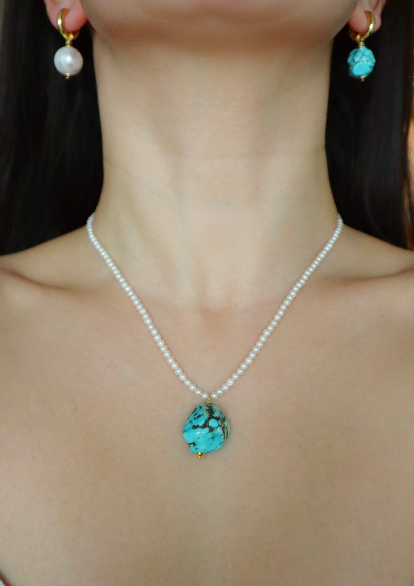 Pandora turquoise earrings