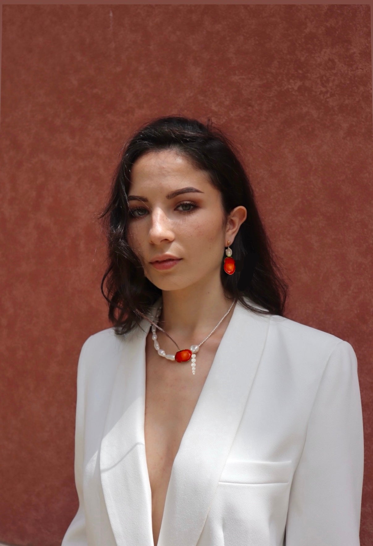 Coral earrings