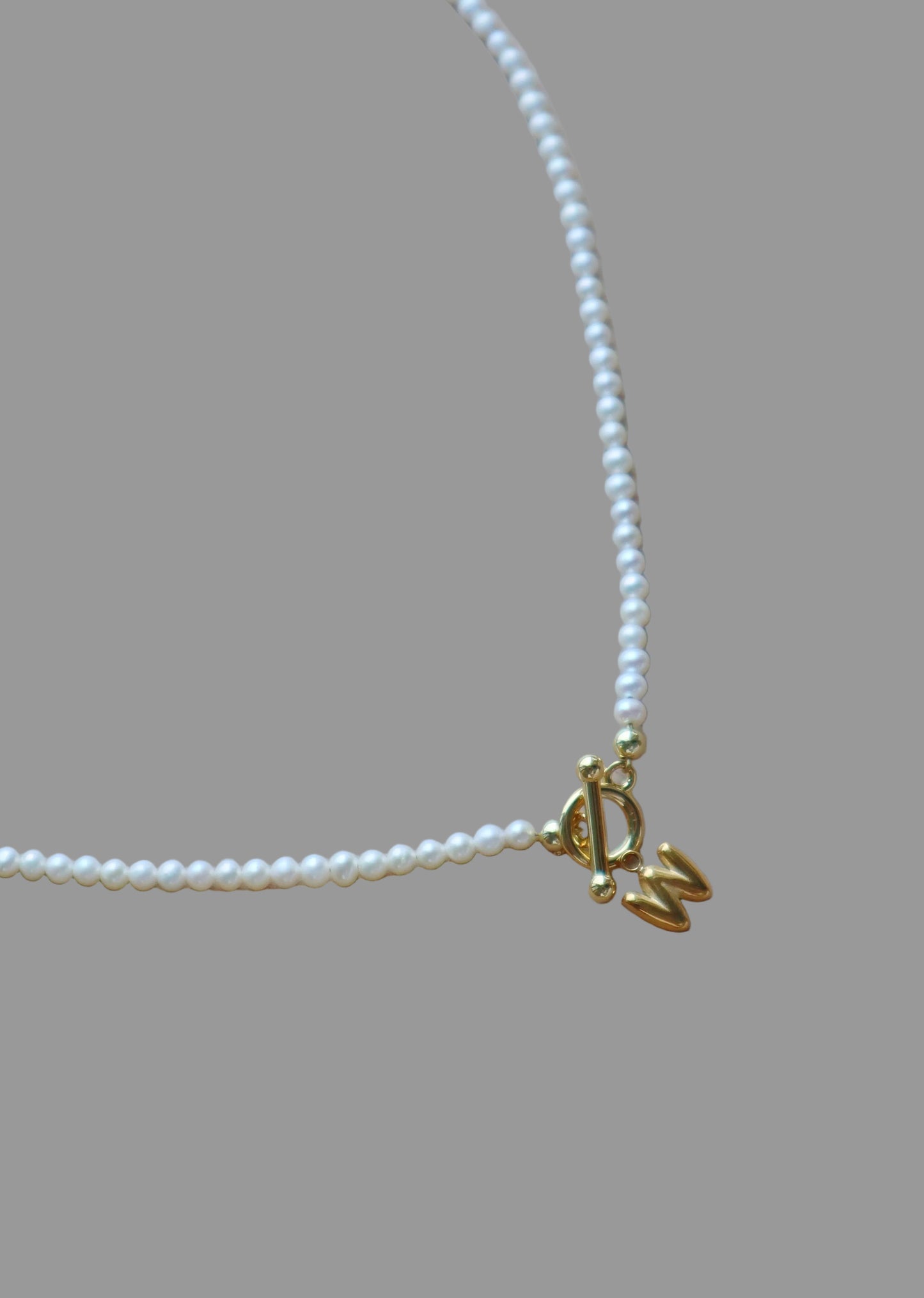 Siena initial pearl necklace