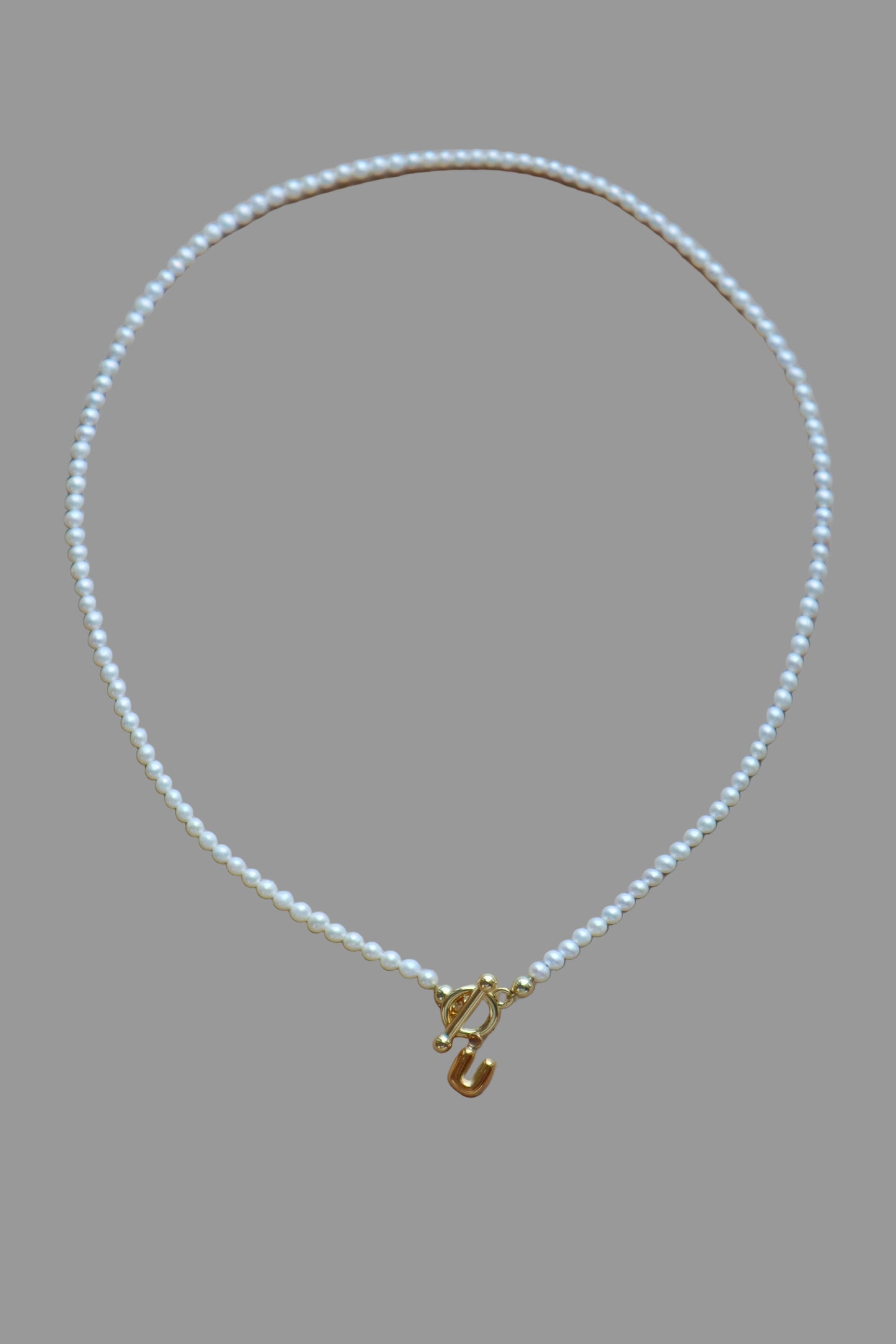Siena initial pearl necklace