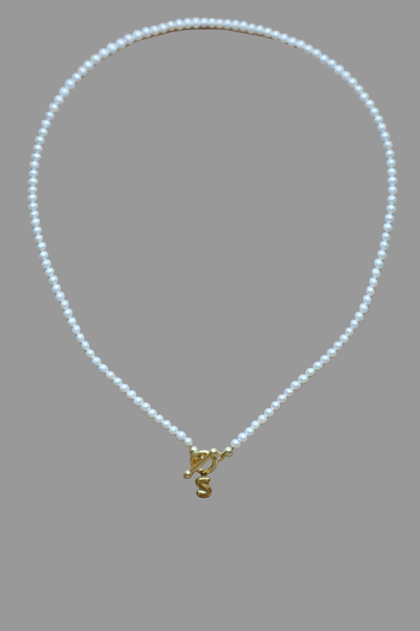 Siena initial pearl necklace