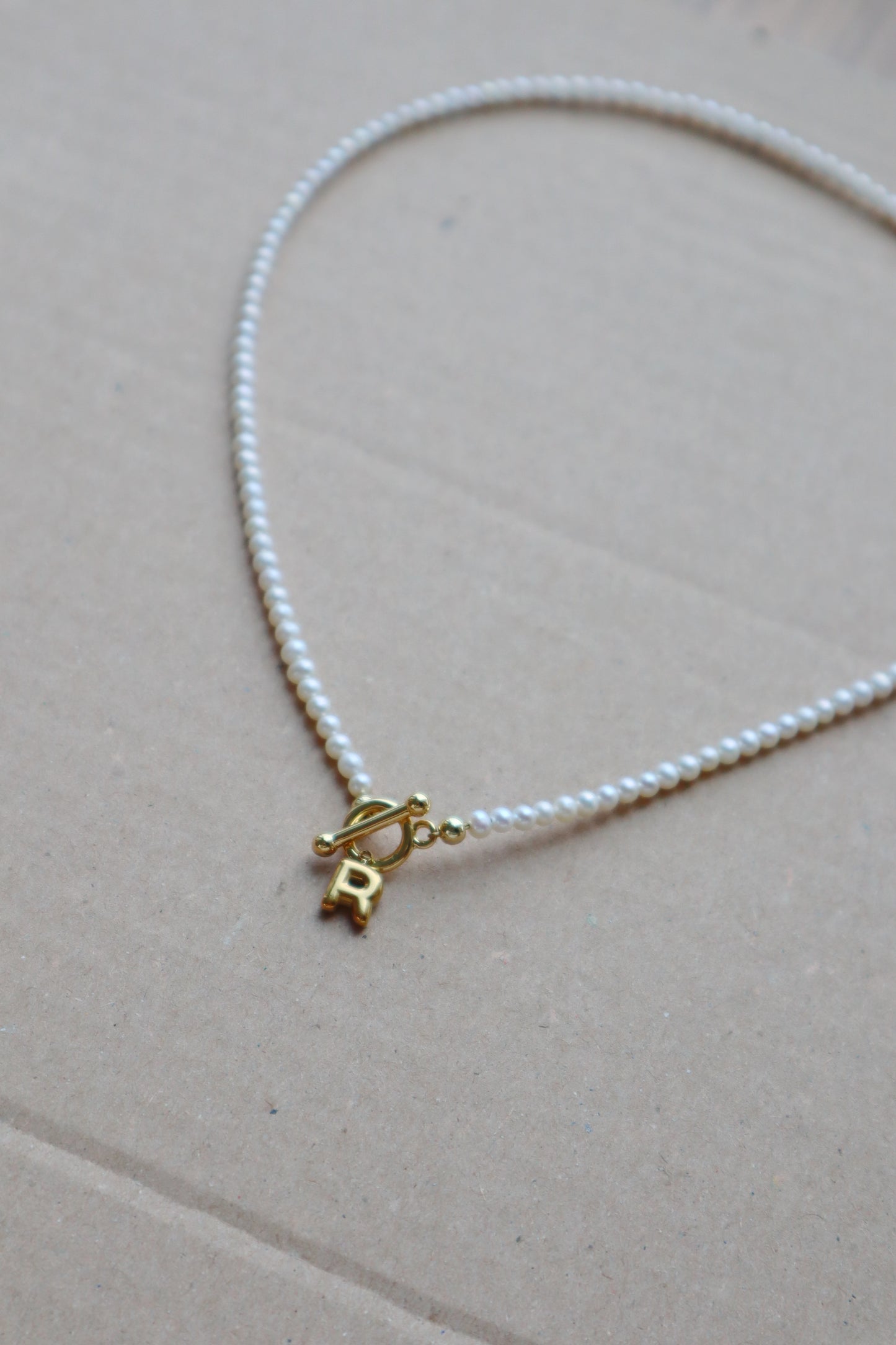 Siena initial pearl necklace