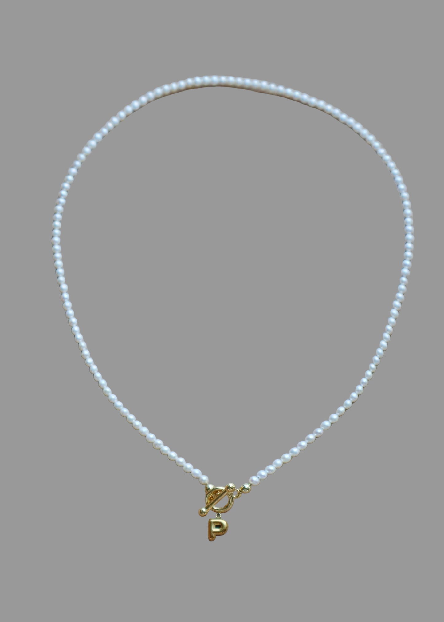 Siena initial pearl necklace
