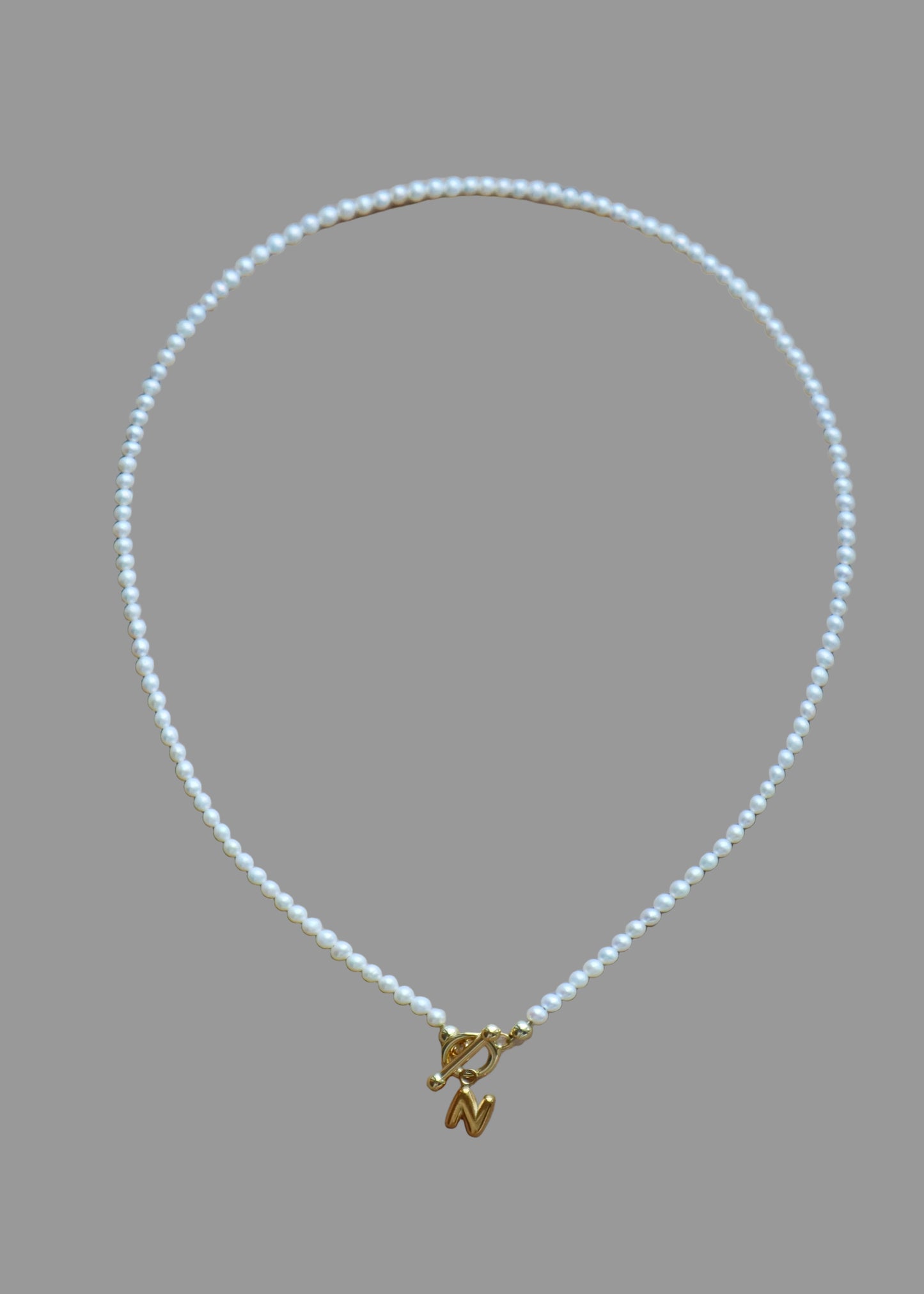 Siena initial pearl necklace
