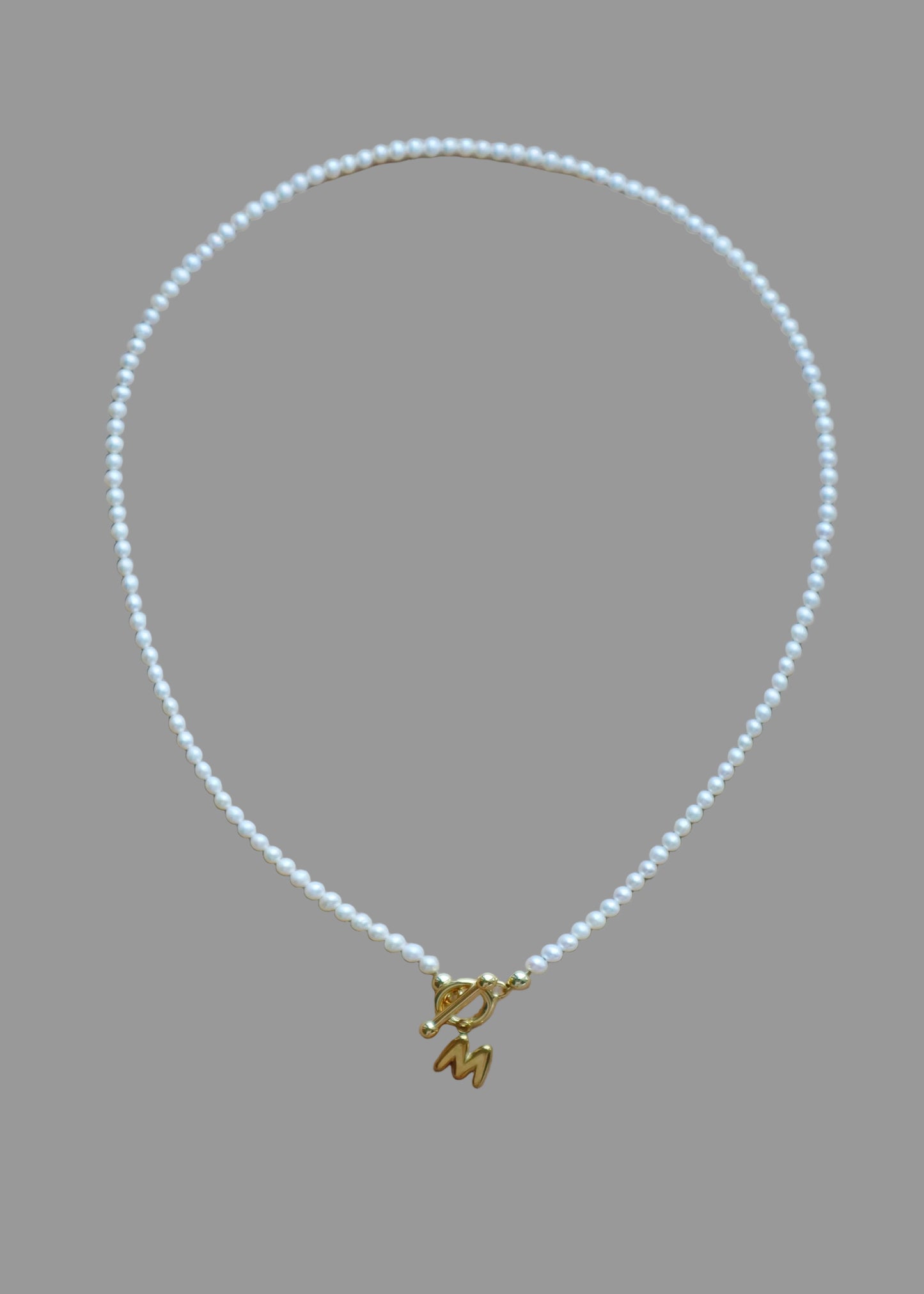 Siena initial pearl necklace