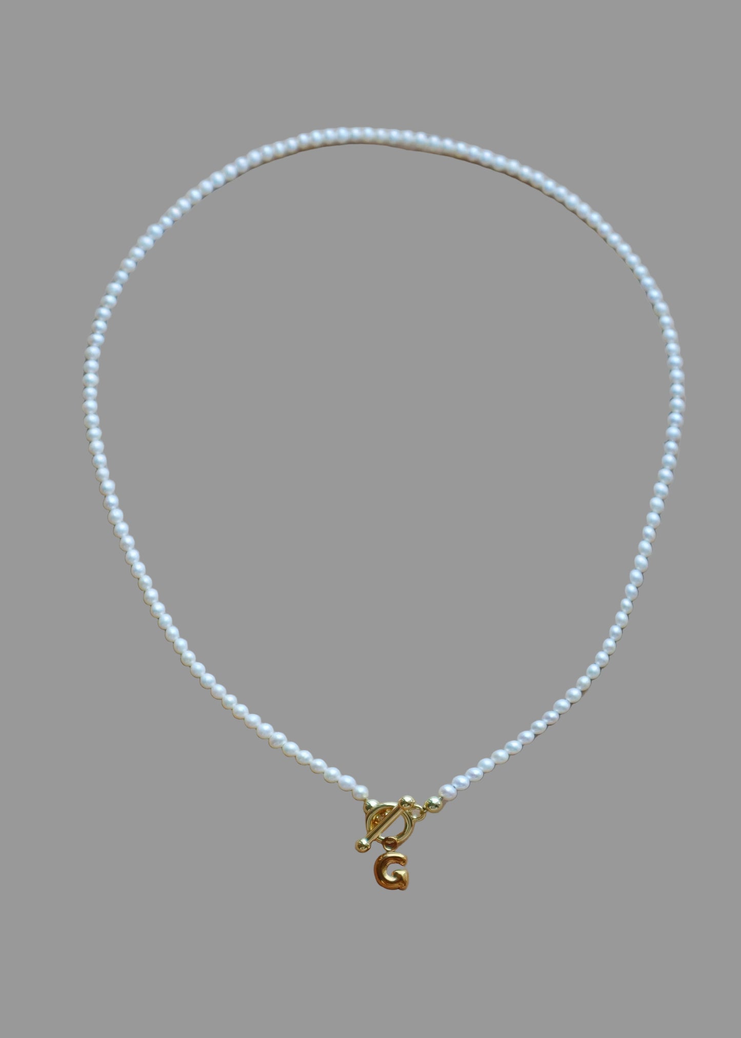 Siena initial pearl necklace