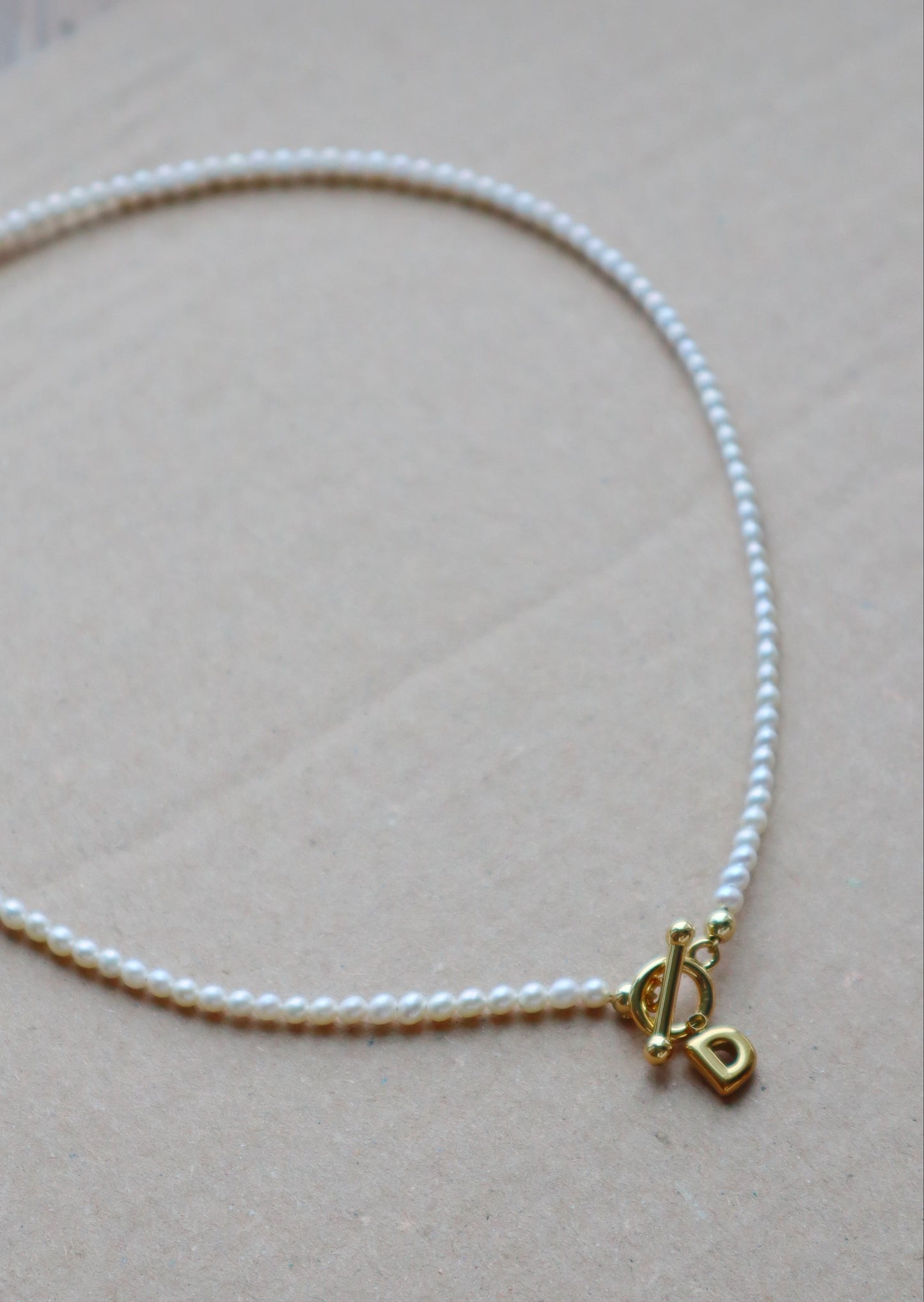 Siena initial pearl necklace