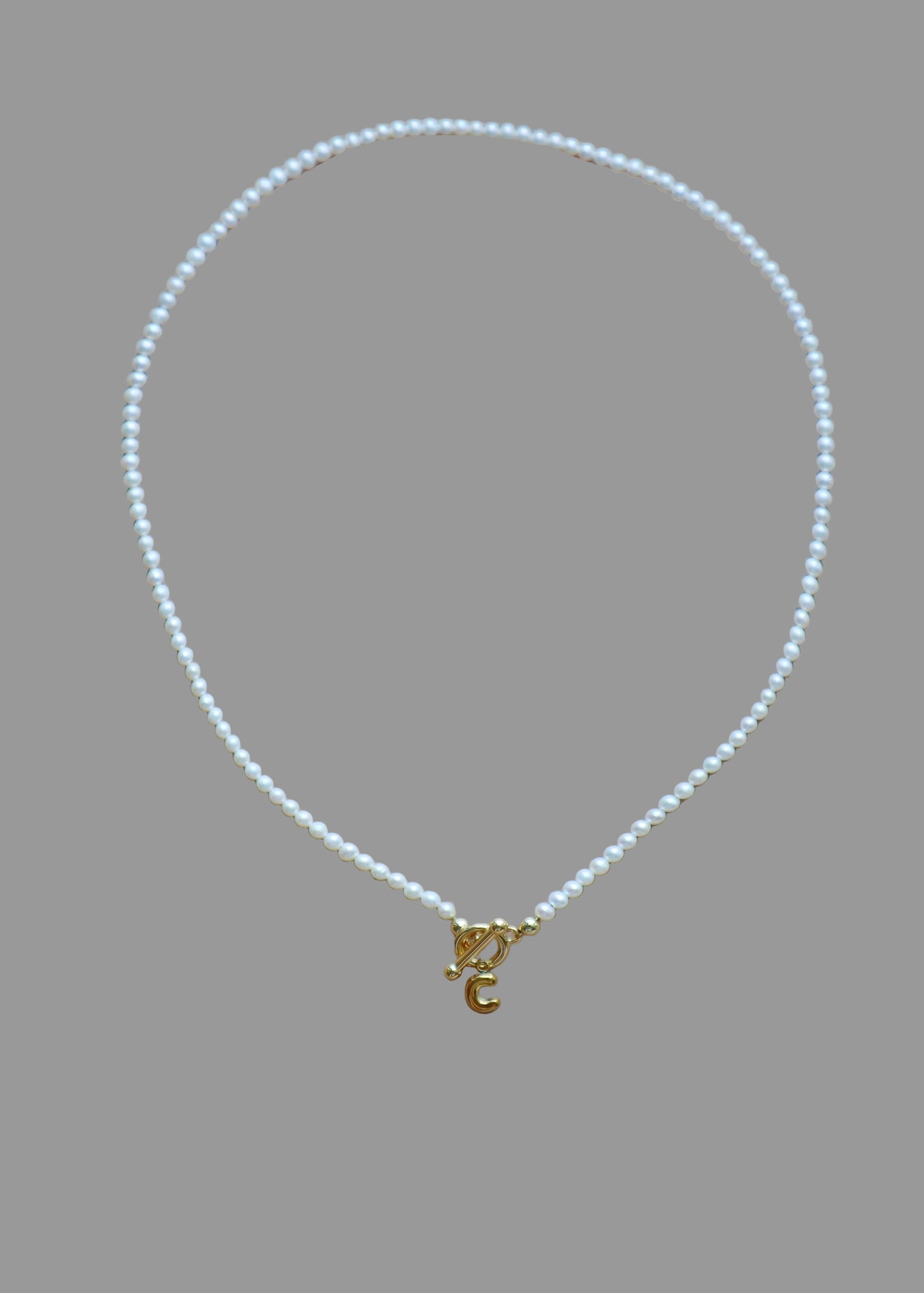 Siena initial pearl necklace