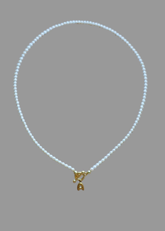 Siena initial pearl necklace