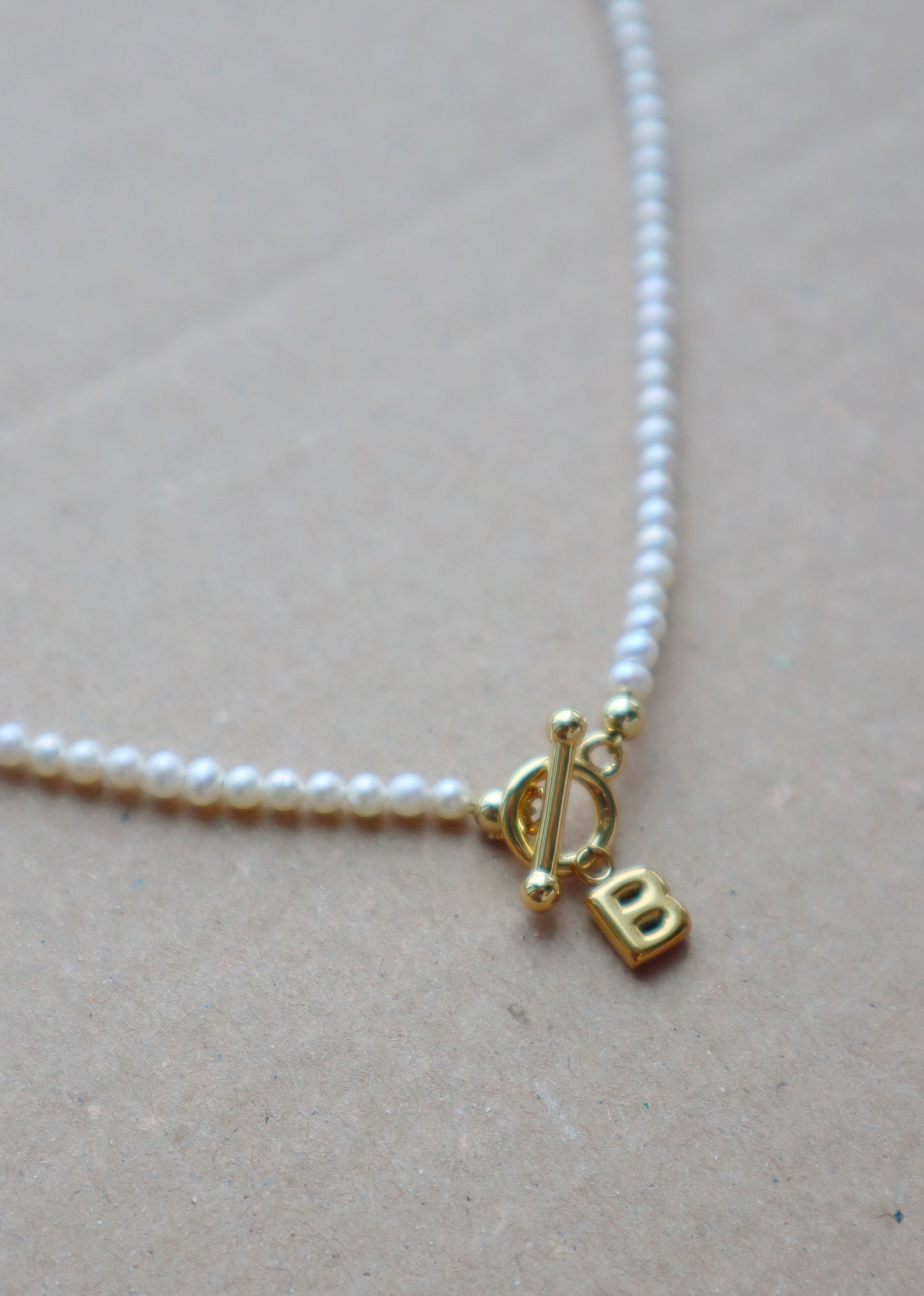 Siena initial pearl necklace