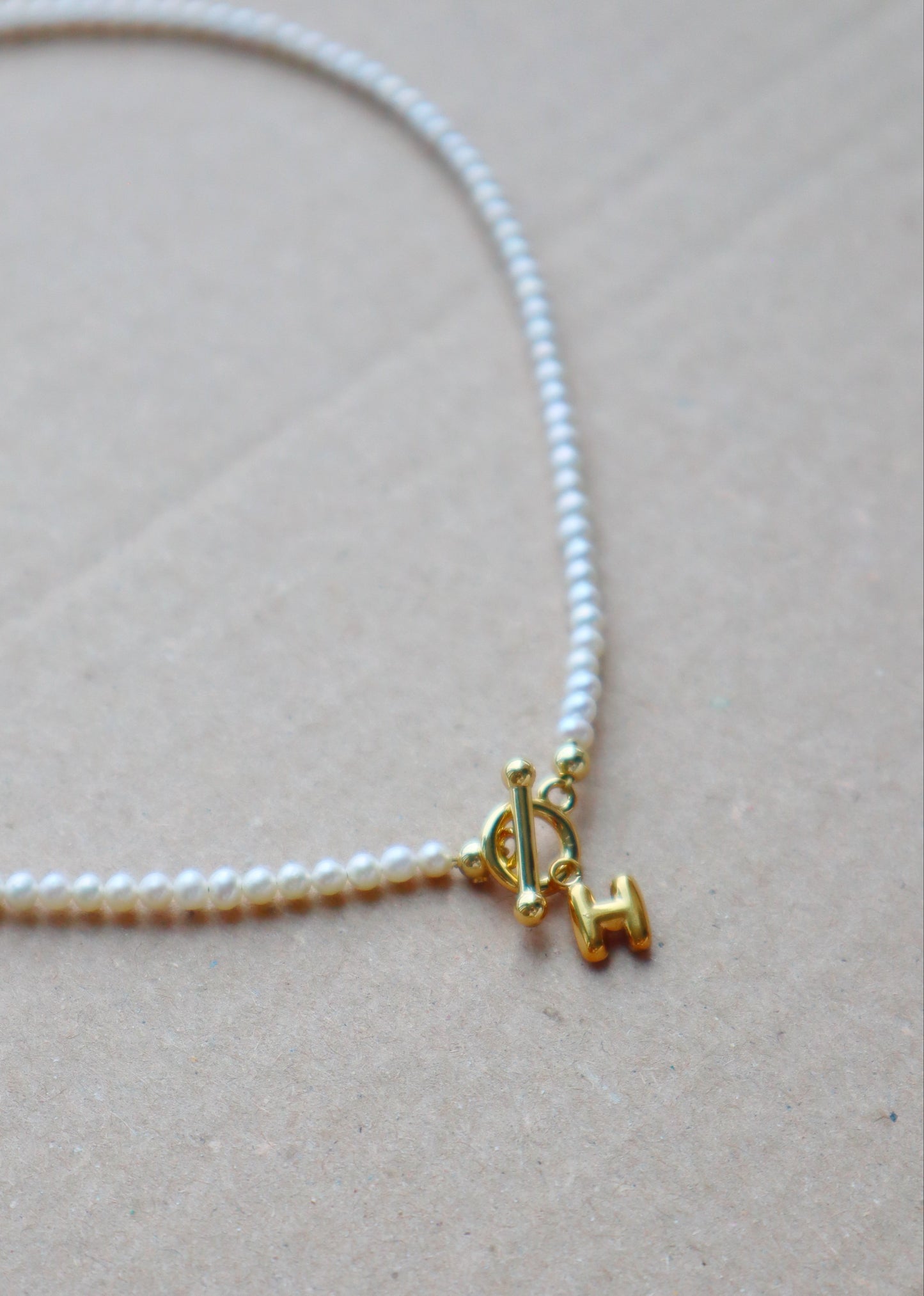 Siena initial pearl necklace