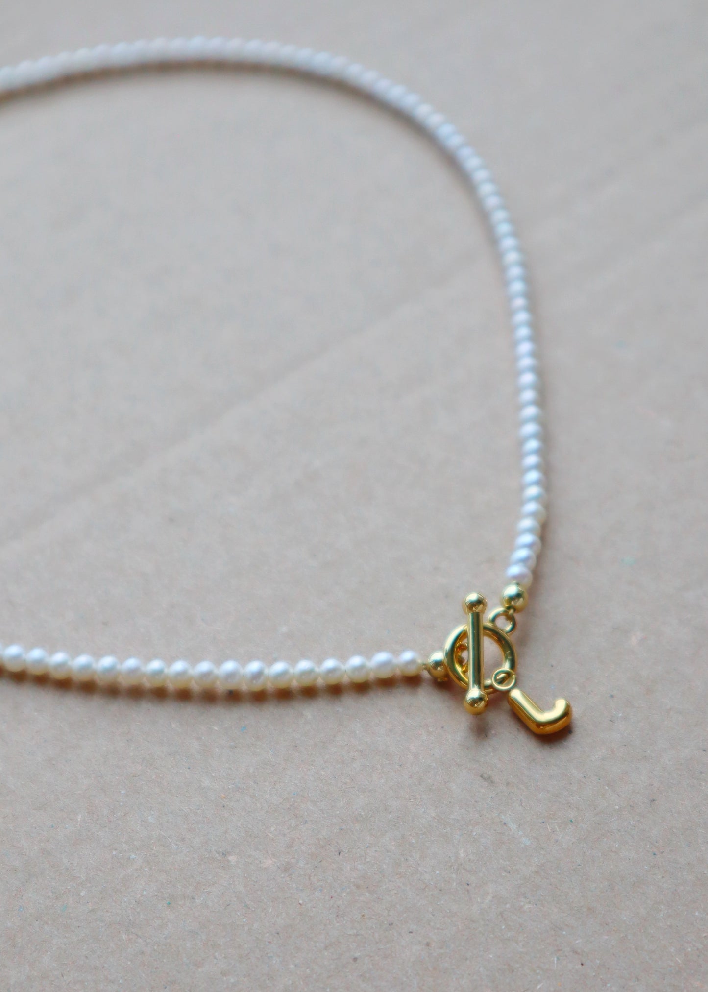 Siena initial pearl necklace