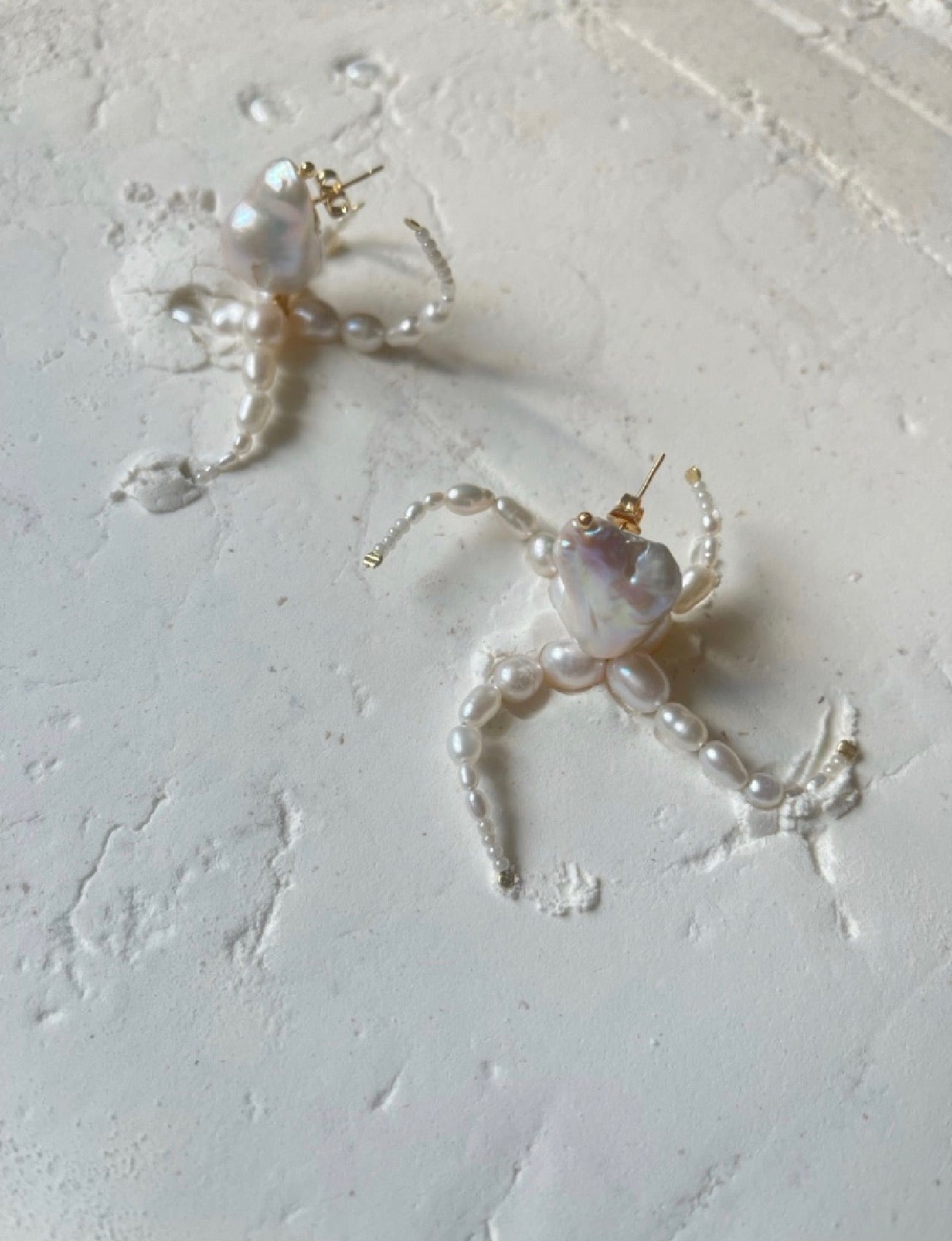 Octopus pearl earrings