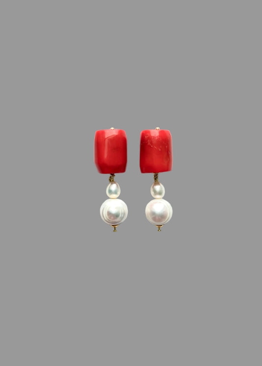 Ding coral earrings