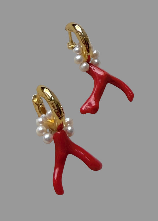 Coral earrings