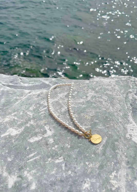 Engrave Pearl Necklace