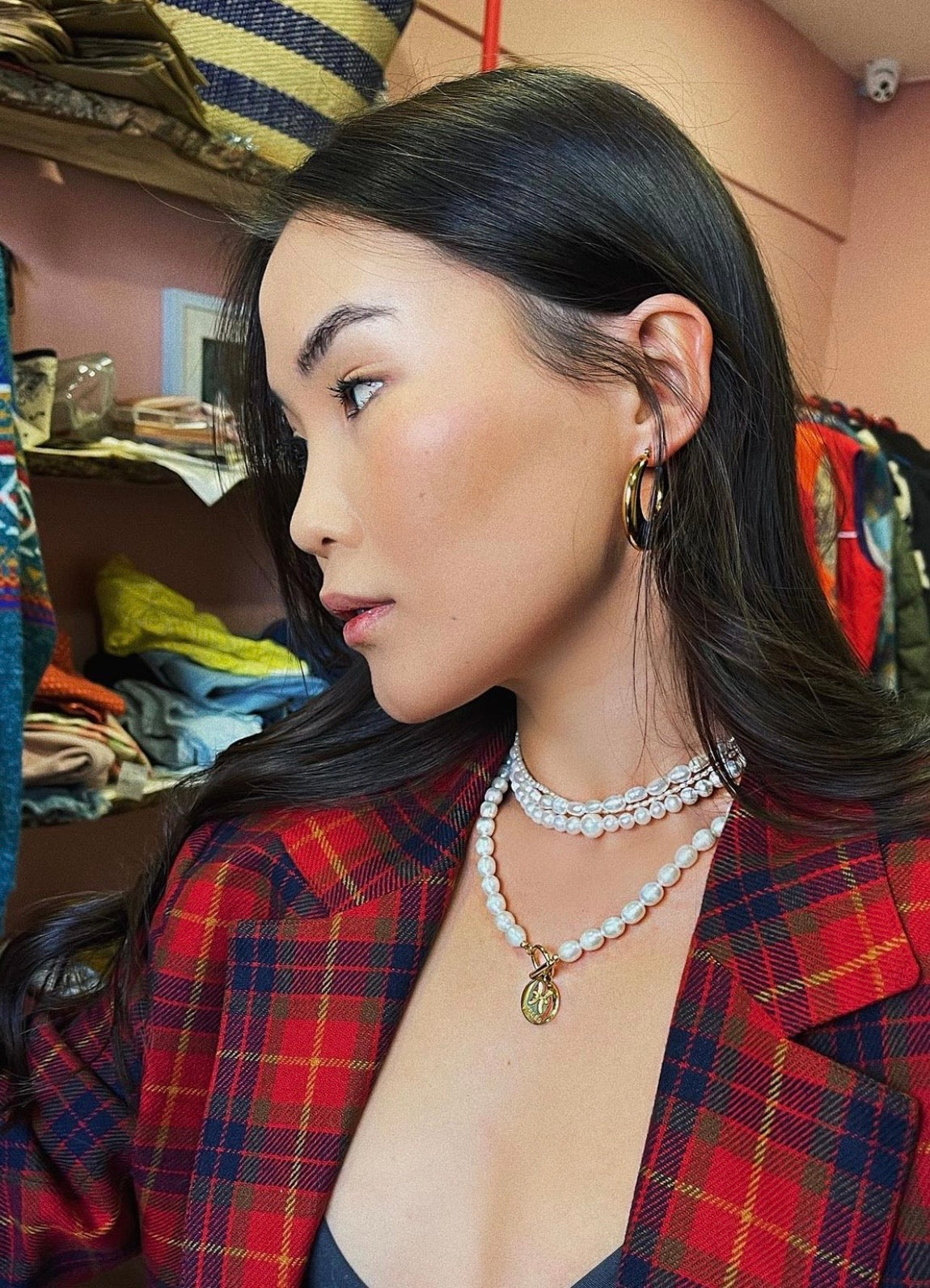 Engrave Pearl Necklace